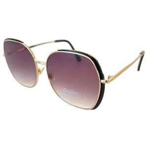 New Sean John Women's Retro Gold & Black Metal Sunglasses w/ Gradient UV Lenses